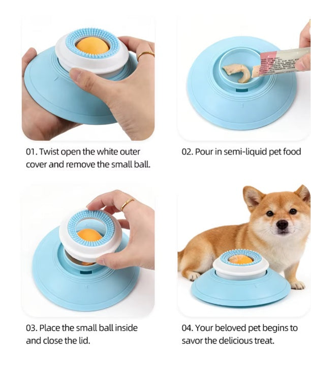 Slow Feeder Pet Lick Bowl for Dogs & Cats | Silicone Lick Mat with Suction Cups for Anxiety Relief