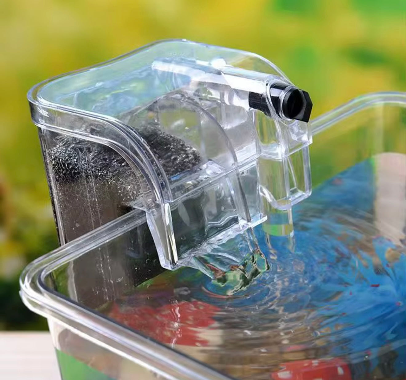 Nano Hang On Back Aquarium Filter for Betta Shrimp Small Fish Tanks