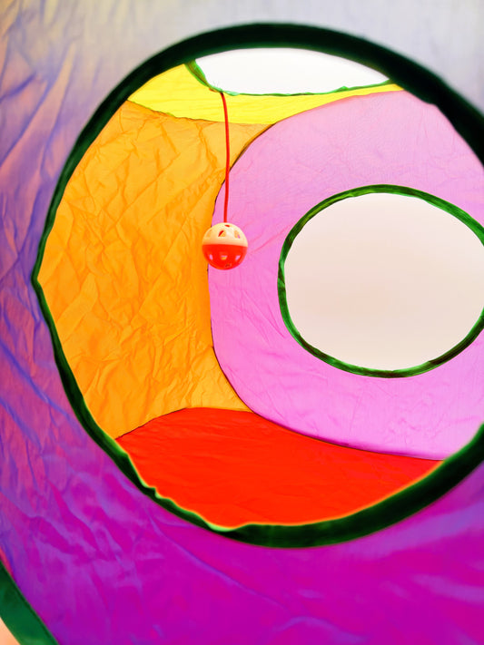 Pop Up Cat Cube Toy | Foldable Interactive Cat Hideout Tent with Hanging Ball for Indoor Cats & Kittens