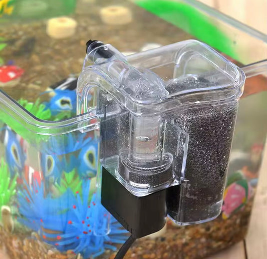 Nano Hang On Back Aquarium Filter for Betta Shrimp Small Fish Tanks