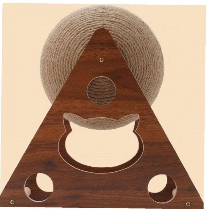 Cat Scratching Ball with Wooden Stand & Sisal Rope | Interactive Scratcher Toy for Indoor Cats & Kittens