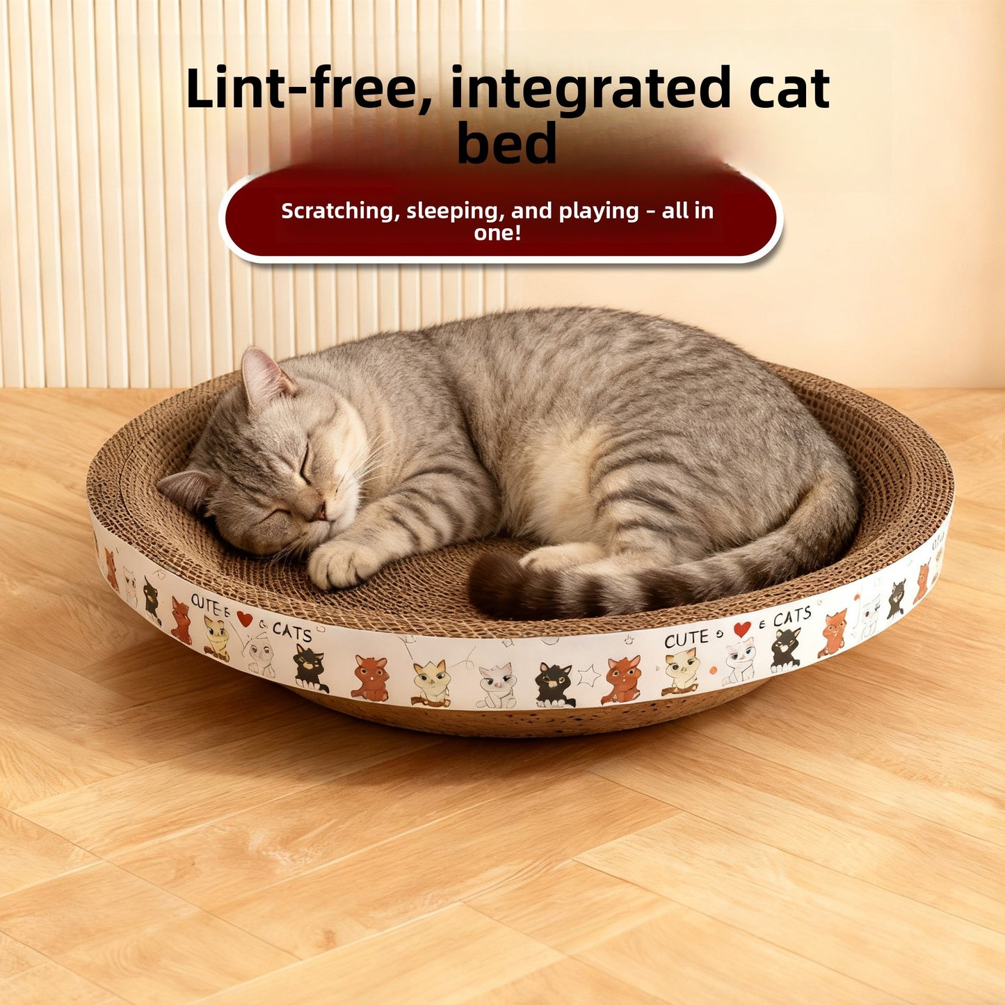 17-Inch Bowl Shaped Corrugated Cat Scratcher Bed | Durable Cardboard Cat Scratch Lounge | Large Cat Scratching Pad & Sleeping Toy