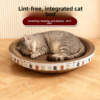 17-Inch Bowl Shaped Corrugated Cat Scratcher Bed | Durable Cardboard Cat Scratch Lounge | Large Cat Scratching Pad & Sleeping Toy