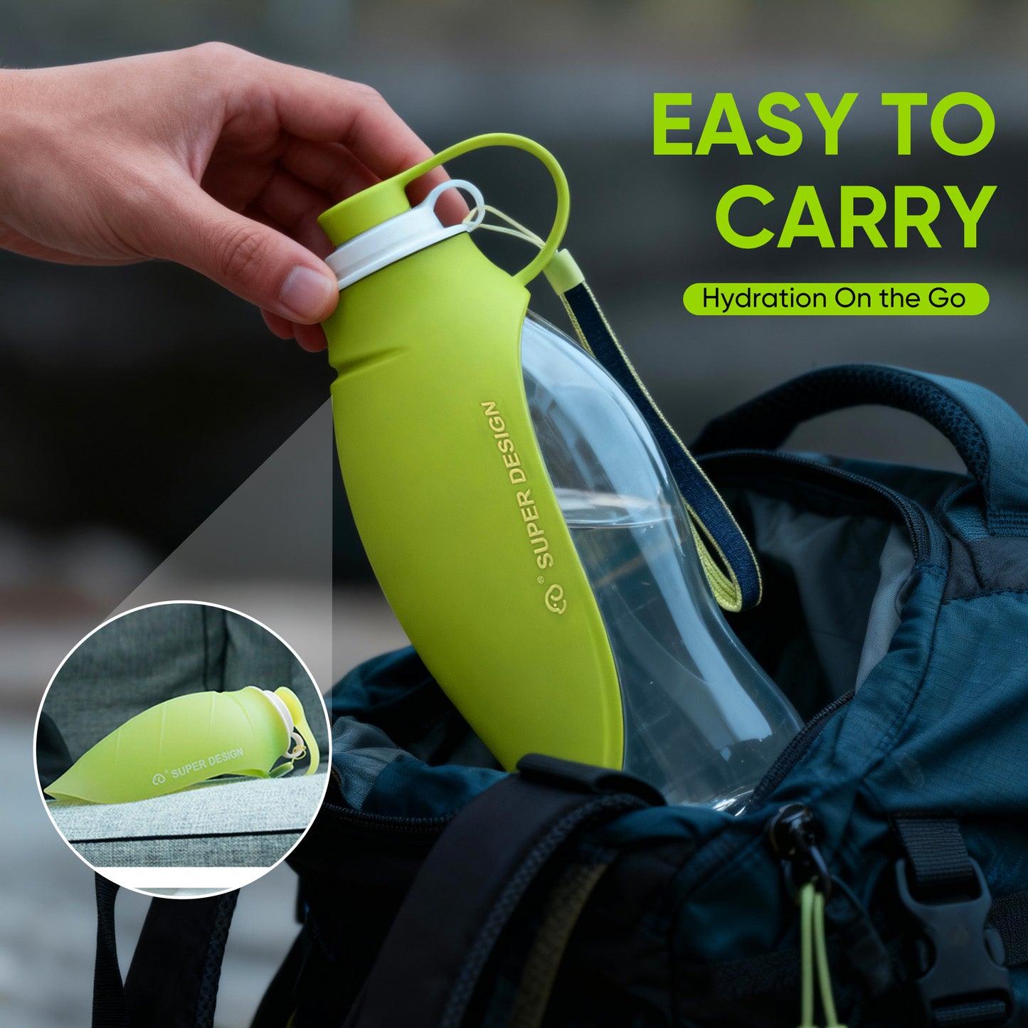 20 OZ Dog Water Bottle with Foldable Silicone Bowl | Portable Leak Proof Travel Water Bottle for Dogs