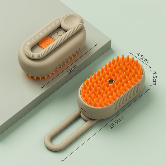 USB Rechargeable Pet Spray Grooming Brush | Self-Cleaning Dog & Cat Massage Brush with Mist Spray