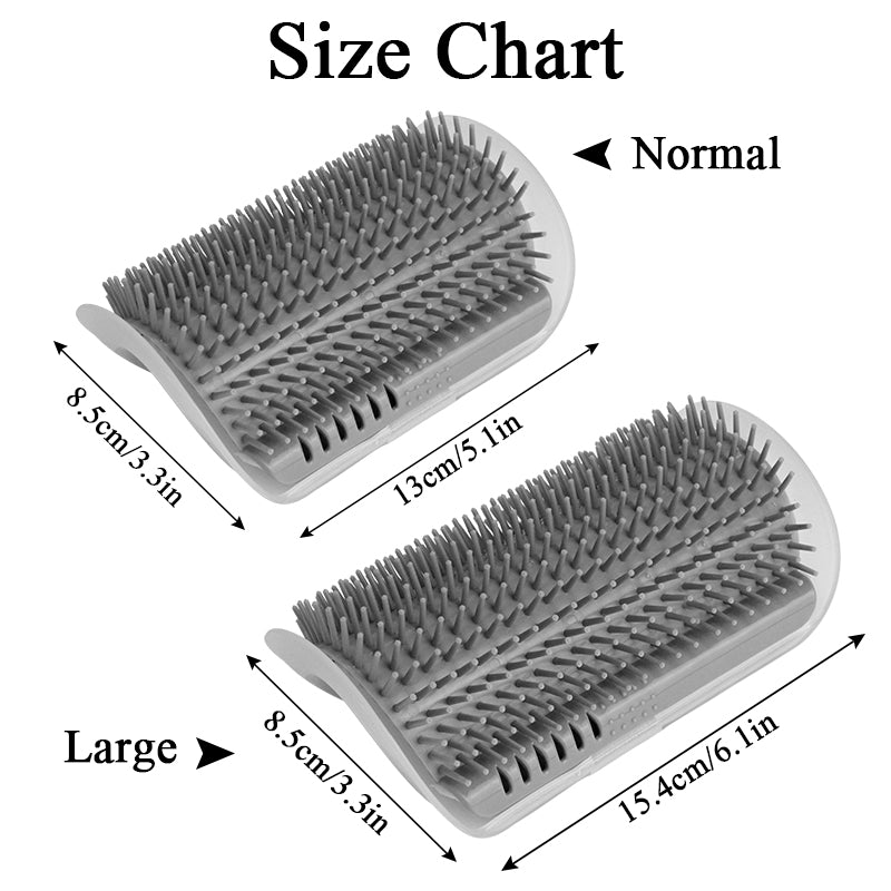 Cat Self Groomer Wall Corner Brush with Catnip – Self Grooming Massage & Shedding Comb for Indoor Cats – Detachable Soft Silicone Grooming Brush