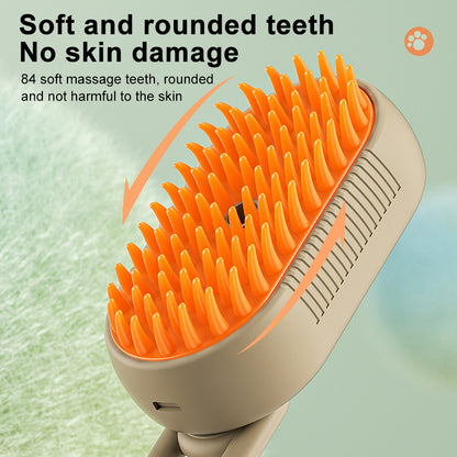 USB Rechargeable Pet Spray Grooming Brush | Self-Cleaning Dog & Cat Massage Brush with Mist Spray
