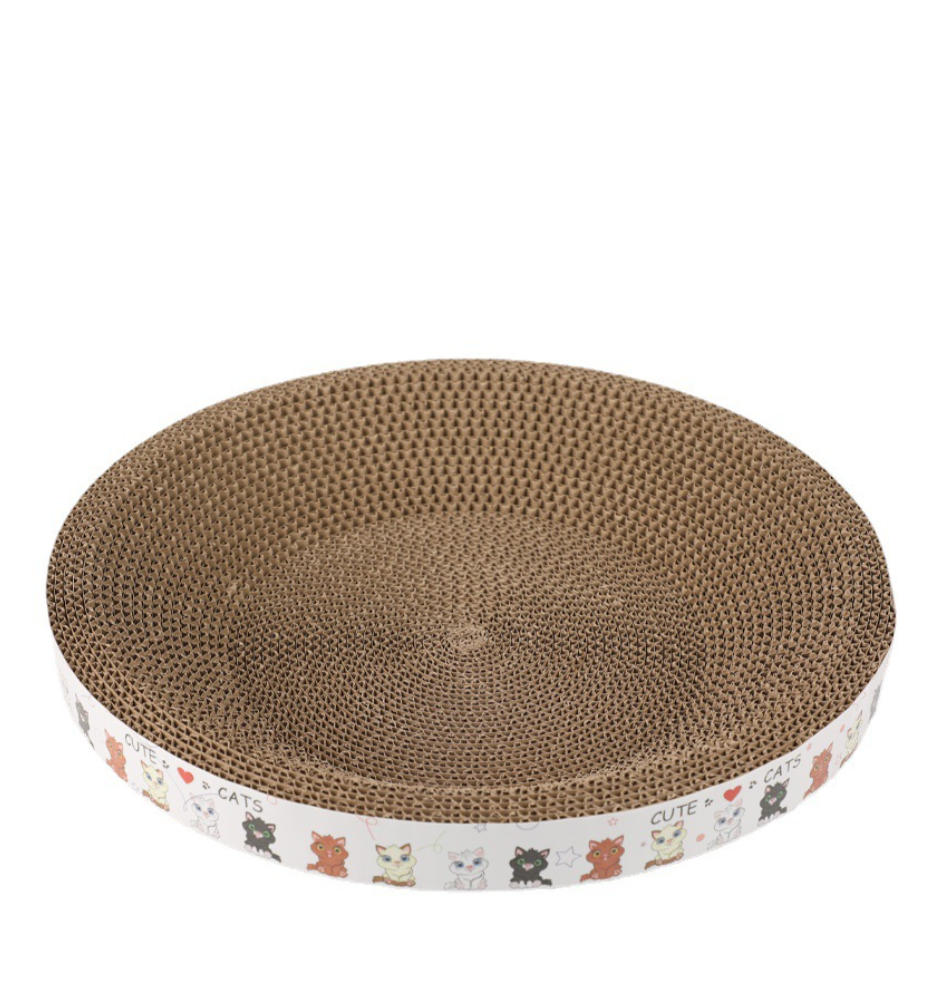 17-Inch Bowl Shaped Corrugated Cat Scratcher Bed | Durable Cardboard Cat Scratch Lounge | Large Cat Scratching Pad & Sleeping Toy
