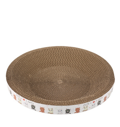 17-Inch Bowl Shaped Corrugated Cat Scratcher Bed | Durable Cardboard Cat Scratch Lounge | Large Cat Scratching Pad & Sleeping Toy