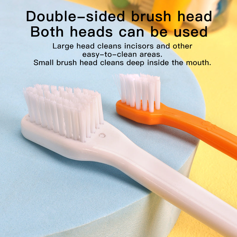 Double-Sided Pet Toothbrush 4-Pack | Soft Bristle Dog & Cat Toothbrush | Dual Head Dental Cleaning Brush