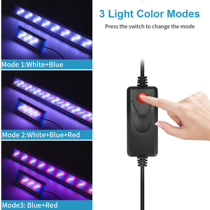 18.5" Full Spectrum RGBW LED Aquarium Light | Planted Tank Light with 3 Color Modes | Fits 18.5"-22" Fish Tanks