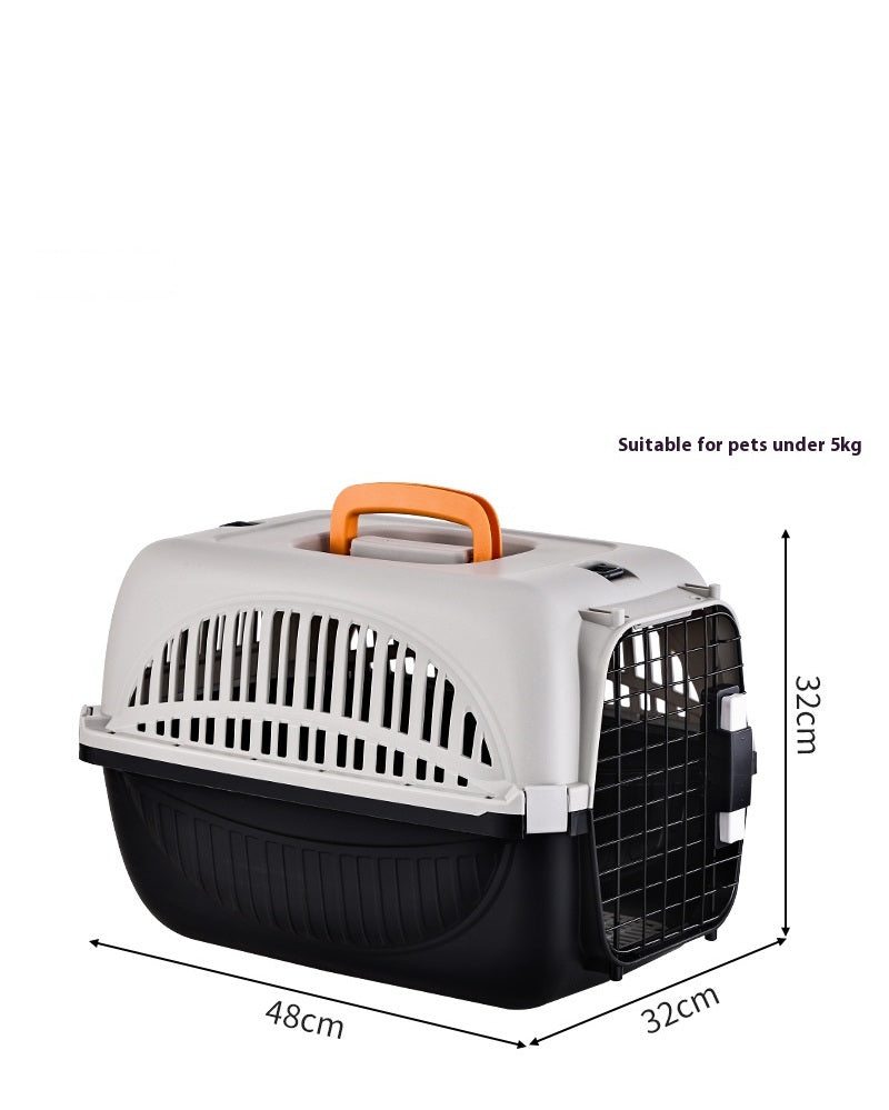Pet Travel Carrier for Small Dogs & Cats | Hard-Sided Portable Kennel with Metal Door