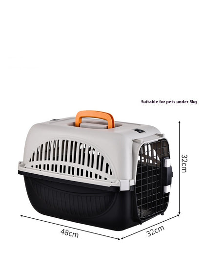 Pet Travel Carrier for Small Dogs & Cats | Hard-Sided Portable Kennel with Metal Door