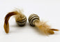 2 Pack Striped Sisal Feather Ball Cat Toys | Interactive Rattle Balls with Natural Feathers for Indoor Cats & Kittens