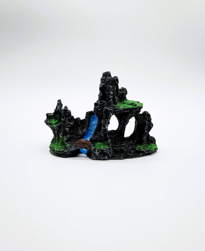 Aquascape Aquarium Rockery Decor | Natural Rock Cave Ornament for Freshwater Fish Tanks