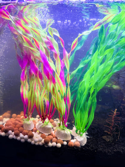 Large Vibrant Synthetic Aquarium Plants – 4 Pack | Realistic Artificial Fish Tank Decorations