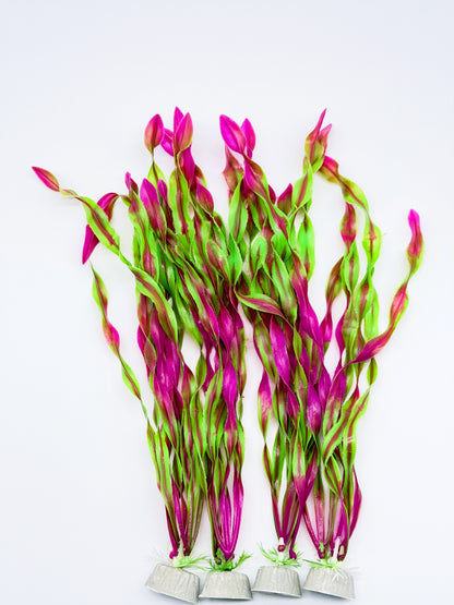 Large Vibrant Synthetic Aquarium Plants – 4 Pack | Realistic Artificial Fish Tank Decorations