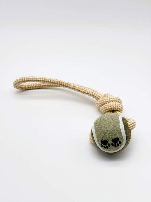 Pull Away Rope & Tennis Ball Dog Toy | Interactive Tug of War Chew Toy for Dogs