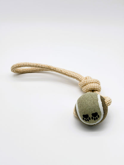 Pull Away Rope & Tennis Ball Dog Toy | Interactive Tug of War Chew Toy for Dogs