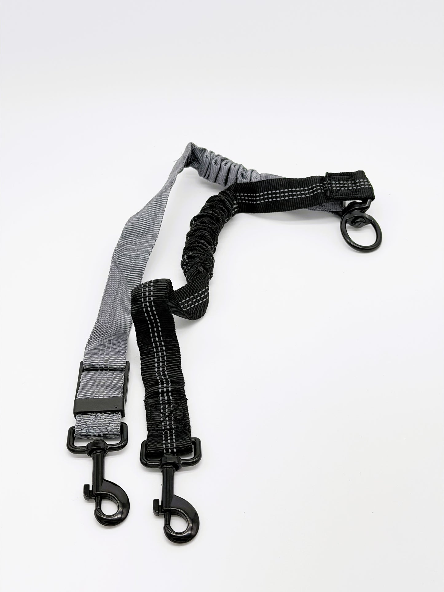 Adjustable Reflective Double Dog Leash Coupler | No-Tangle Dual Dog Splitter with Shock Absorbing Bungee