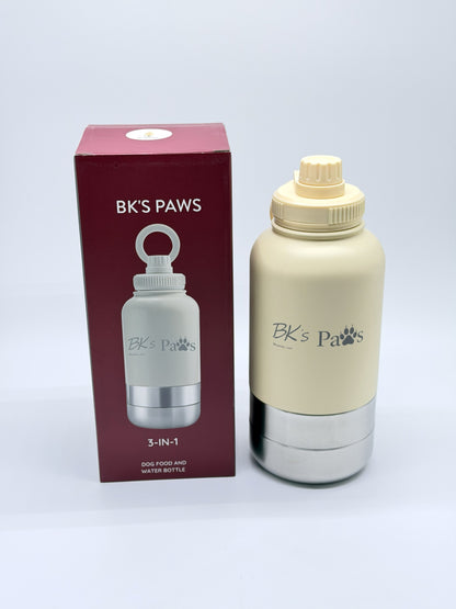 BK’s Paws 3-in-1 Insulated Travel Bottle with 2 Bowls & Phone Holder