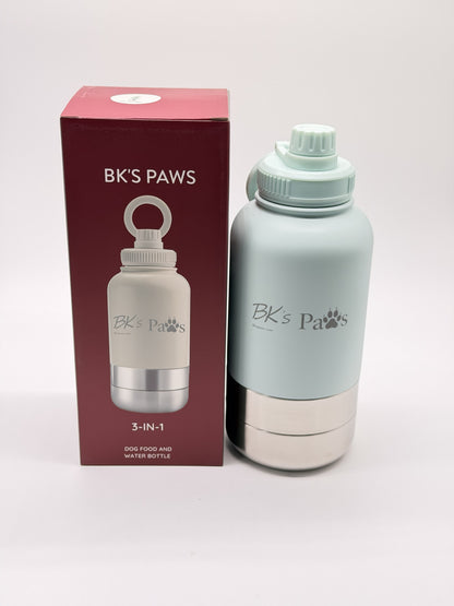 BK’s Paws 3-in-1 Insulated Travel Bottle with 2 Bowls & Phone Holder