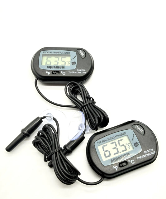2 Pack Aquarium Digital Thermometer | LCD Fish Tank Temperature Gauge with Waterproof Probe | Freshwater & Saltwater
