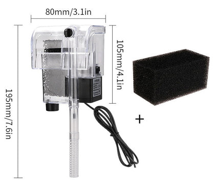 Nano Hang On Back Aquarium Filter for Betta Shrimp Small Fish Tanks